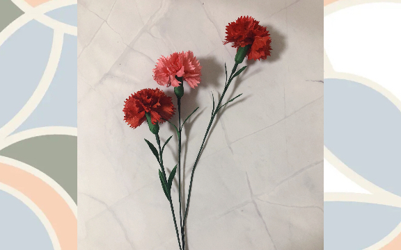 【手工 | 纸藤花】康乃馨～祝妈妈母亲节快乐!