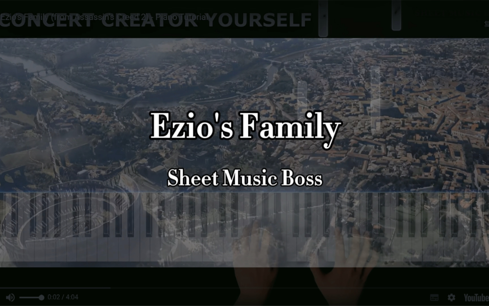 [图]【特效钢琴】刺客信条2 Ezio's Family - Sheet Music Boss