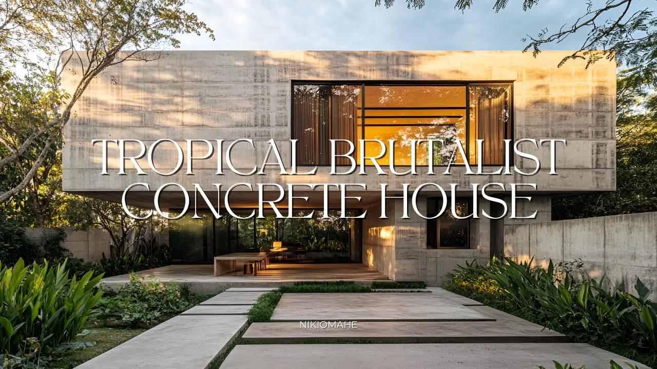 室内外设计Brutalist Tropical Modern Minimalist Concrete House, a Harmonious Blend of哔哩哔哩bilibili