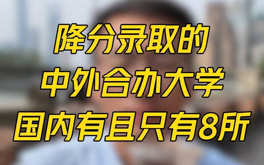 降分录取的中外合办大学国内有且只有8所!哔哩哔哩bilibili