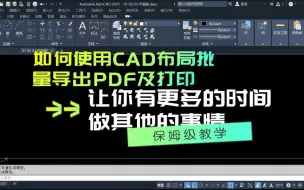 Download Video: 如何使用CAD布局批量导出PDF，批量打印图纸，解放你的双手，让你有更多的时间做其他的事情