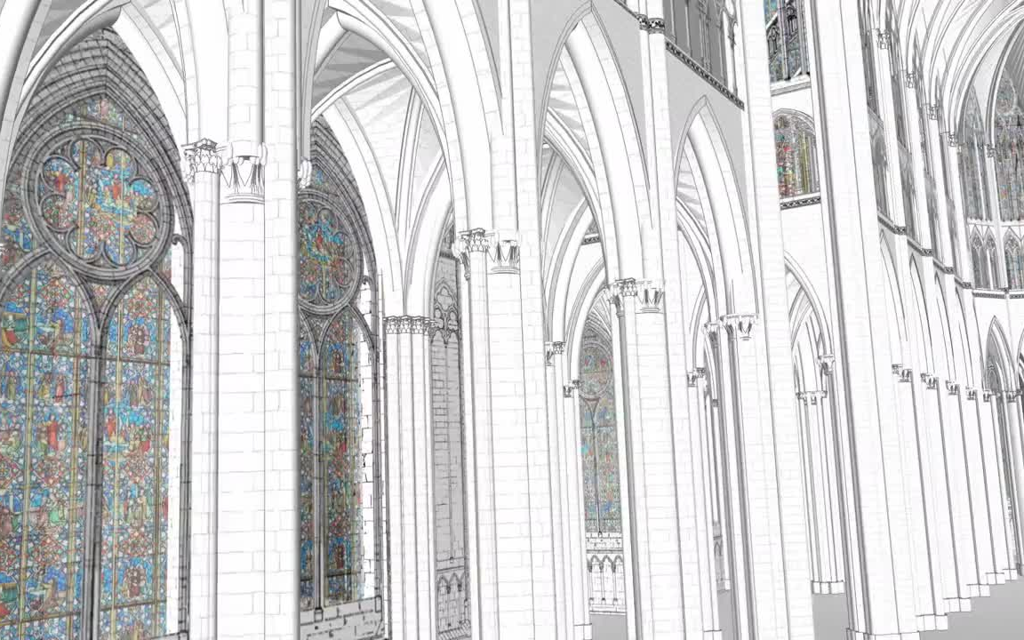 [图]【建筑学 3D建模】 法国亚眠大教堂 建筑结构 Amiens Cathedral