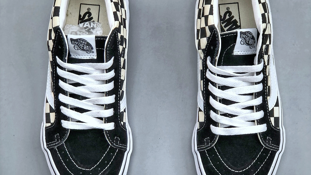 vans范斯官方 sk8-mid reissue复古中帮黑白棋盘格帅气板鞋