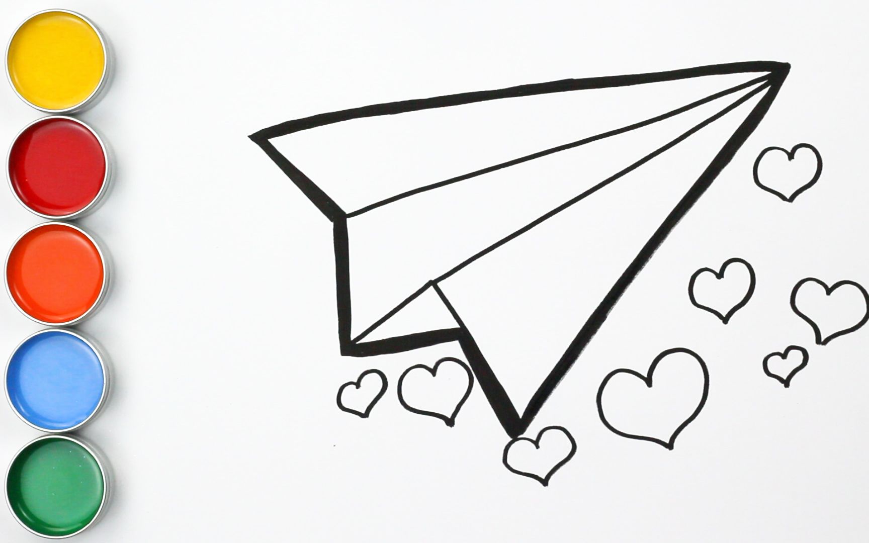 宝宝画画卡通纸飞机幼儿启蒙英语早教手工diy