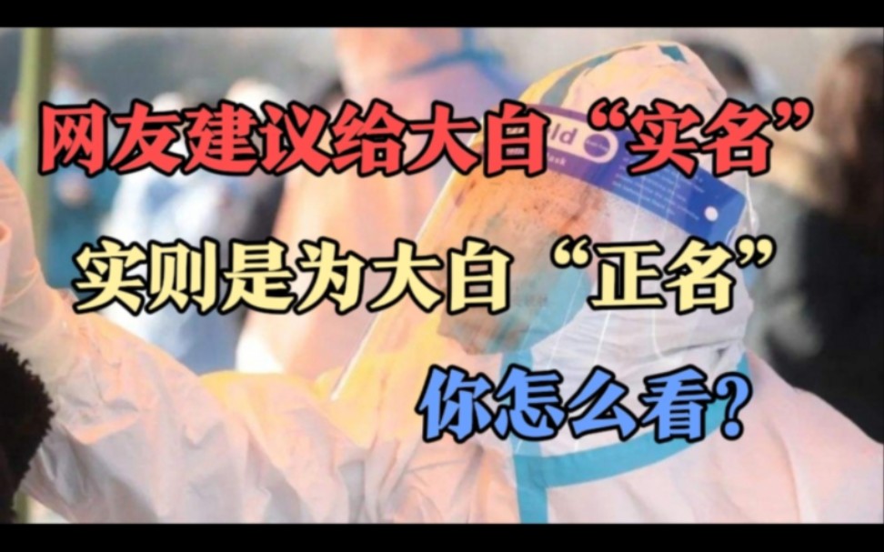 网友建议给大白“实名”实则是为大白“正名”,你怎么看?哔哩哔哩bilibili