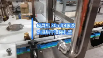 30ml口服液洗烘灌封生产线 时产8000 24头#圆盘洗瓶机 6米#高温灭菌隧道烘箱 10-6型#直线式液体灌封机