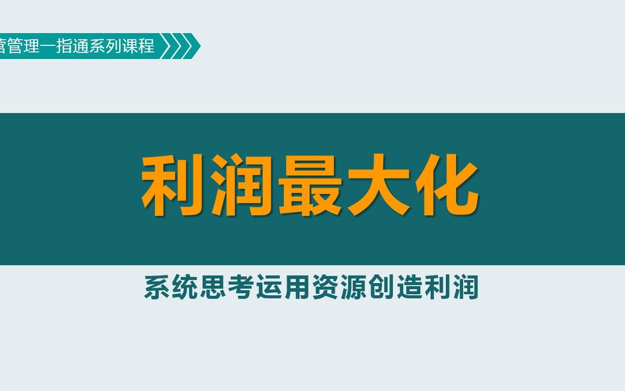 运营策略:实现利润最大化的途径哔哩哔哩bilibili