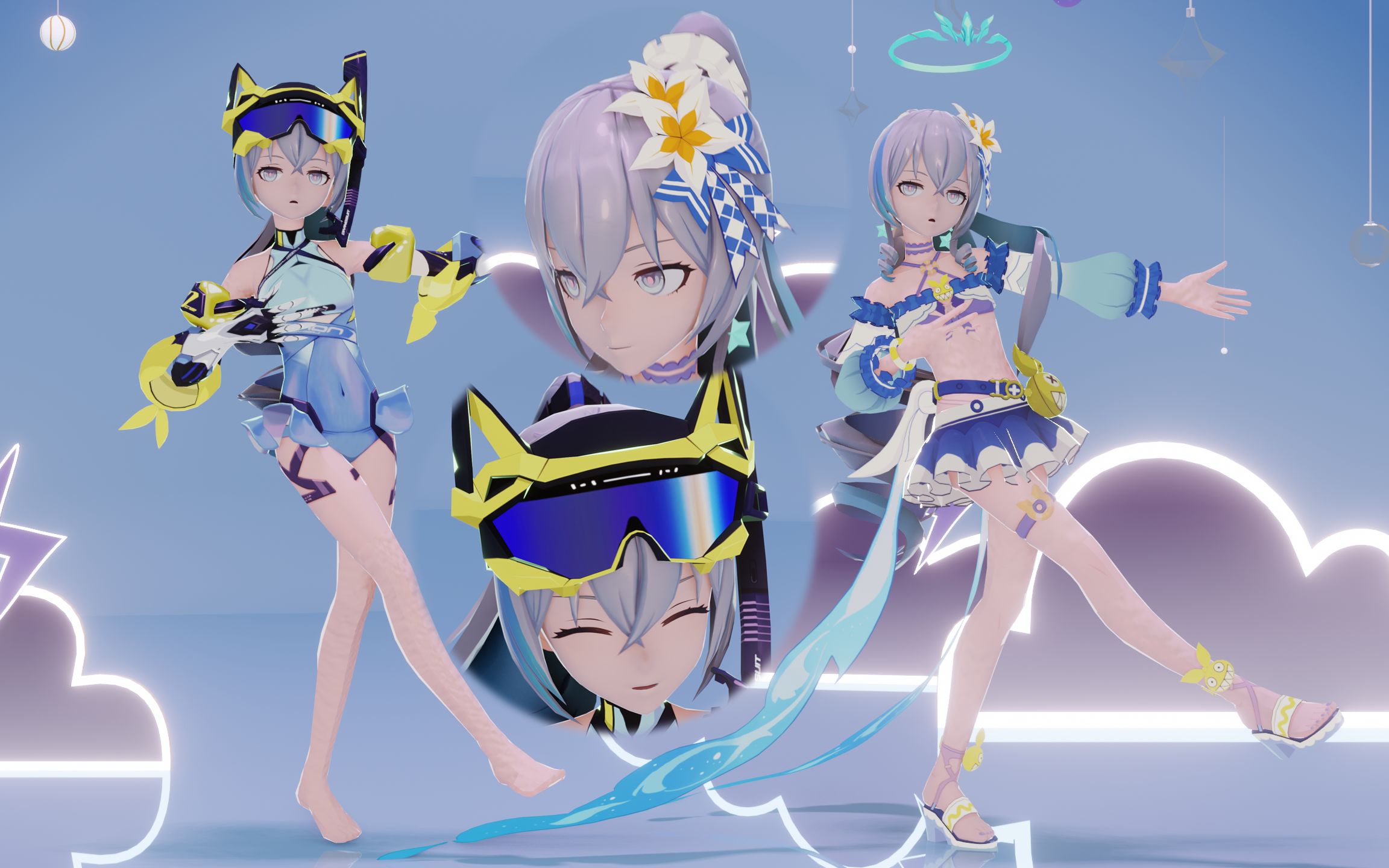 【布洛妮娅mmd】为什么舰长给我的是儿童泳衣鸭40 00 40