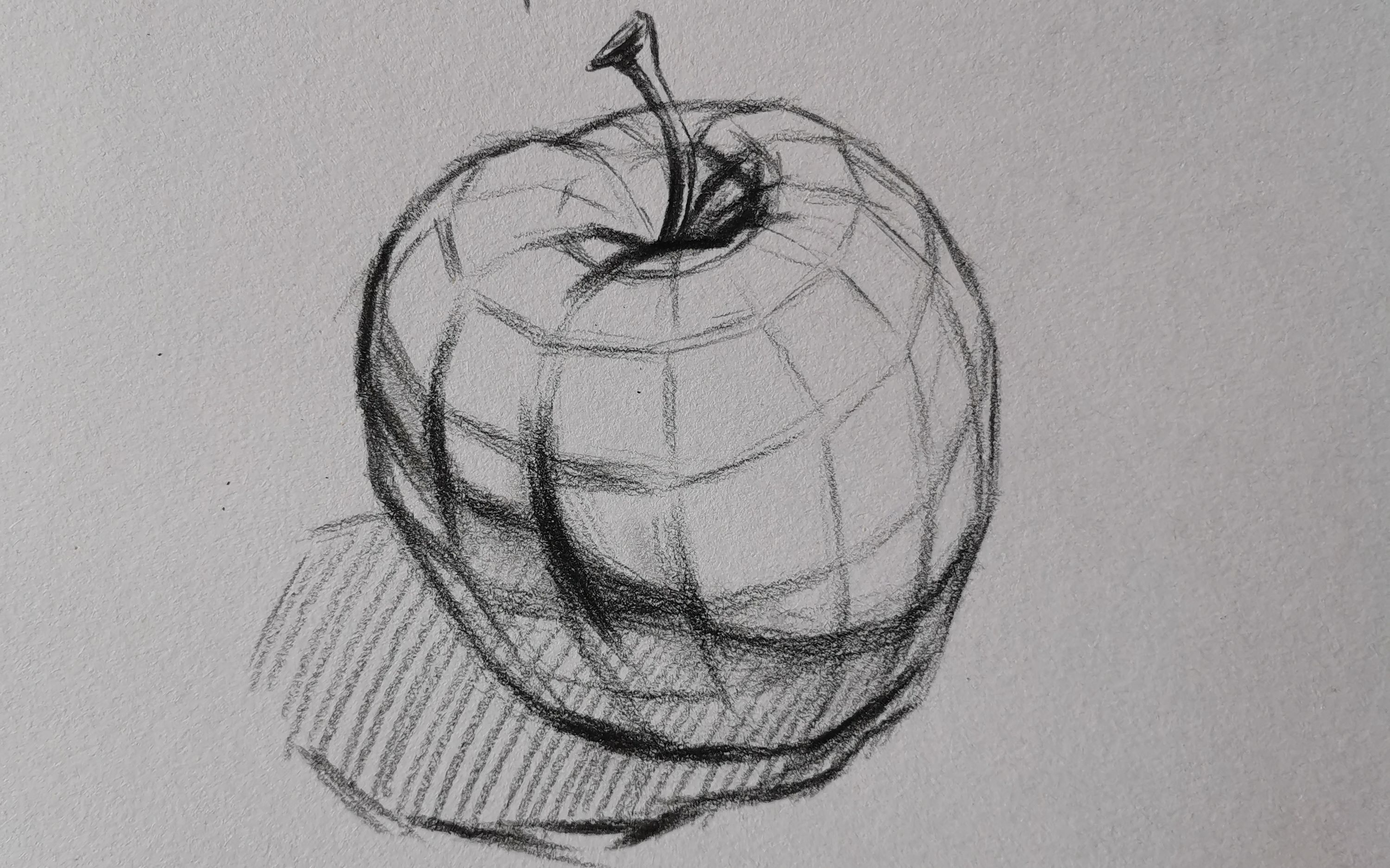 苹果切面素描图片