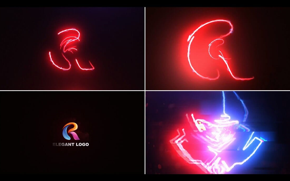 ae模板-能量描边发光边缘发光特效的动态logo片头模板标识品牌商品