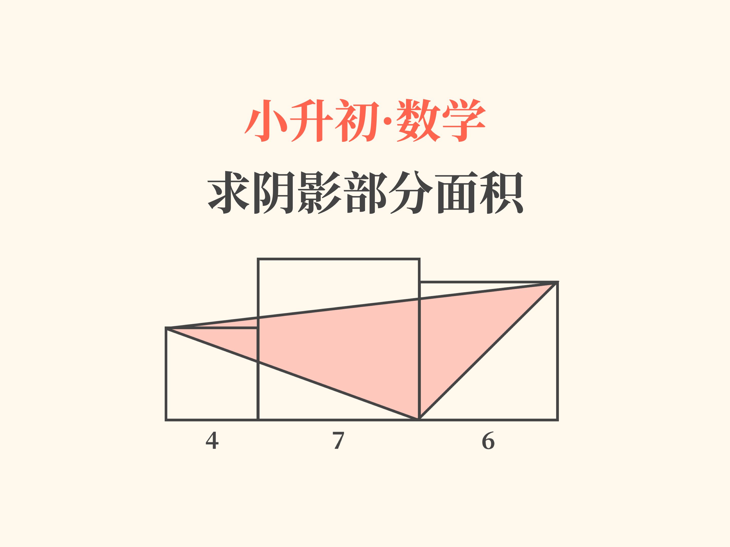 小升初数学之拉窗帘原理求阴影部分面积哔哩哔哩bilibili