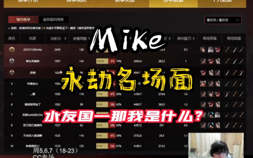 水友都国一了,那我mike是什么级别?网络游戏热门视频