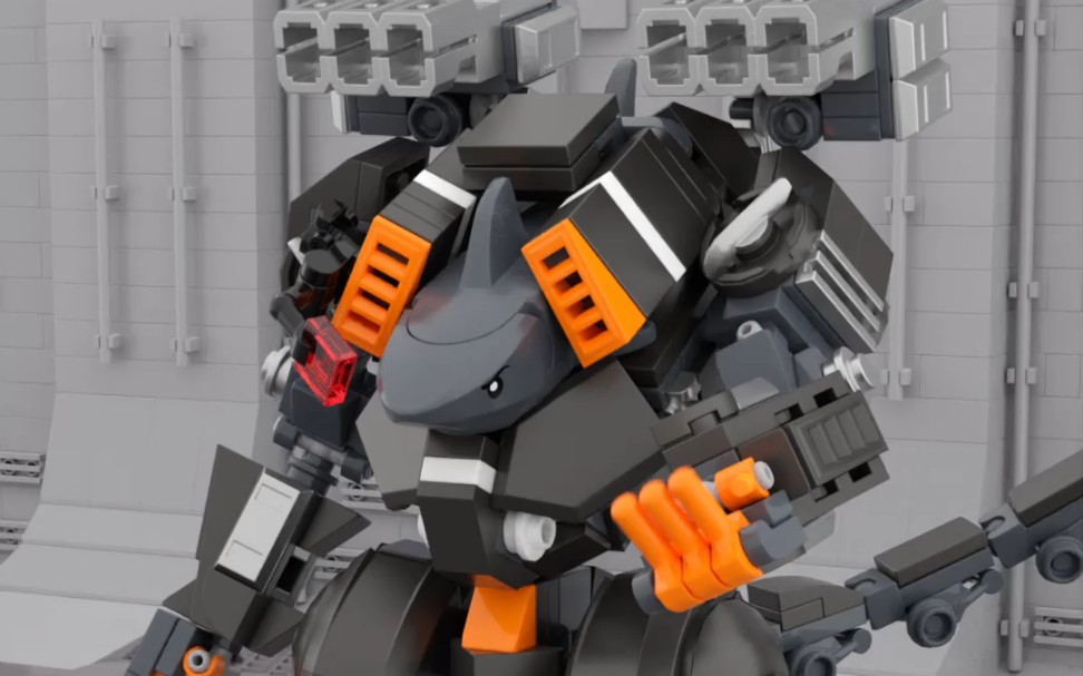 moko作品,积木鲨鱼机甲