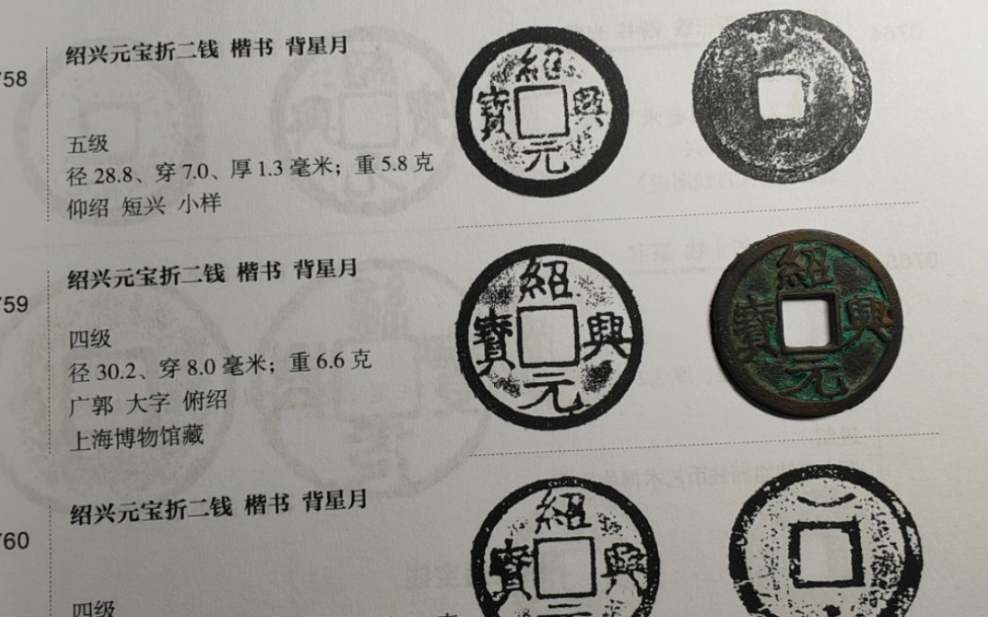 绍兴元宝背星月对版,相对少见的一版,广郭大字俯绍哔哩哔哩bilibili