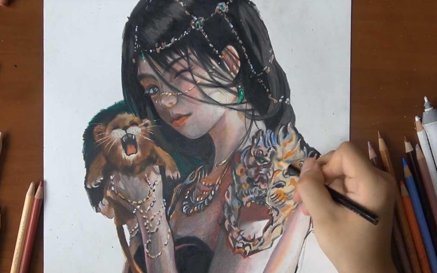 手绘彩铅5鬼刀风铃