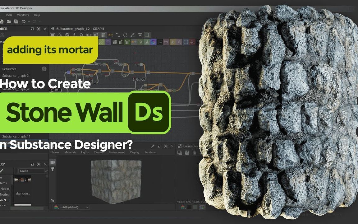 Substance 3D Designer ! 制作石墙材质教程01 !哔哩哔哩bilibili