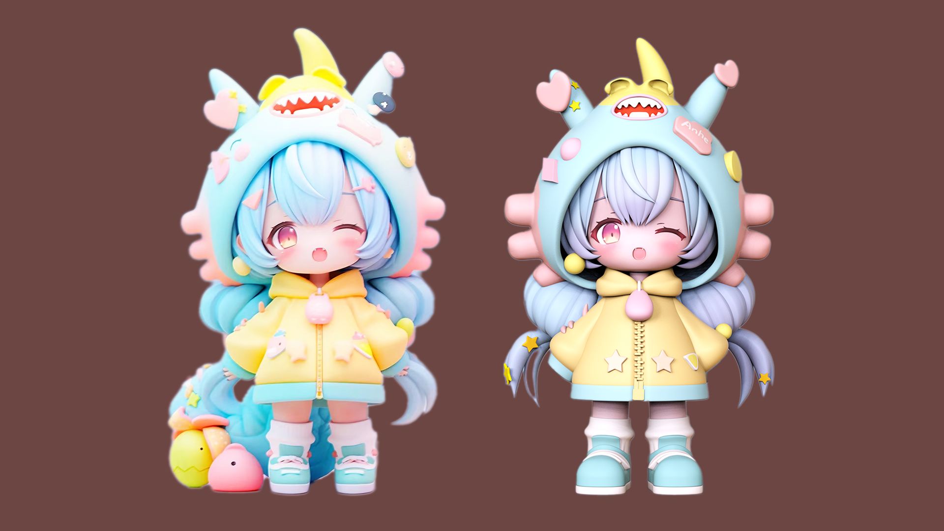 【zbrush新手教程】超可爱的小娃娃手办模型!简单q版的zb雕刻案例!