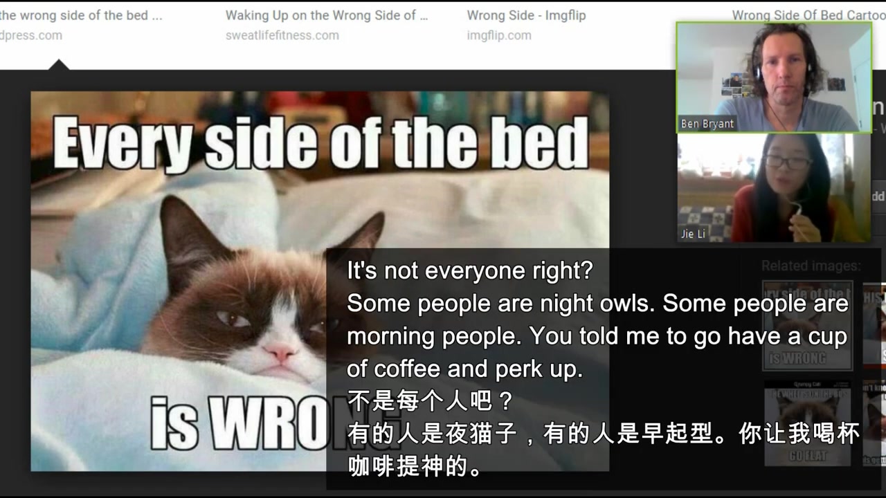 [图]Wake up on the wrong side of the bed!什么？从床错误的一边醒来？？哪边是对的啊？