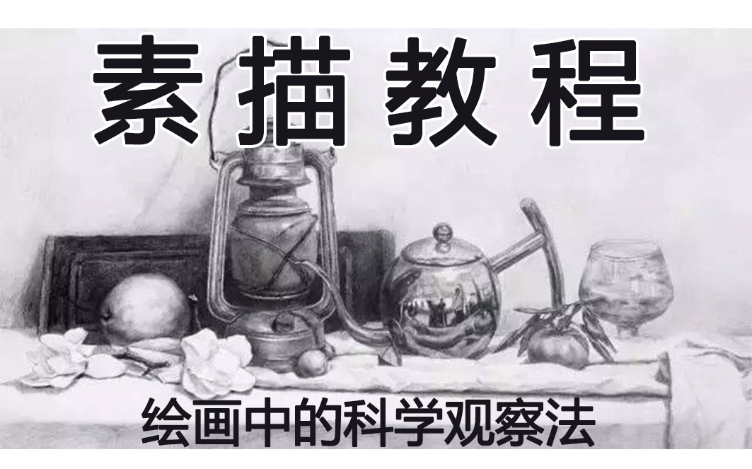 【素描教程】零基础素描 绘画观察的五大法门(科学观察的前提 参照物的运用 形体概括的力量 平面思维 视觉语言的运用)哔哩哔哩bilibili