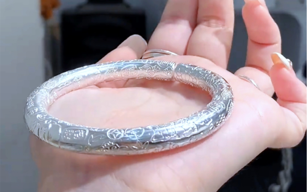 一百多克的吉言银手镯,成品太绝了吧!