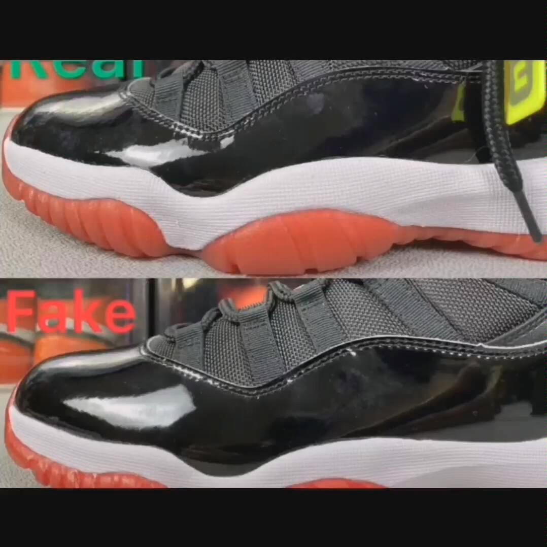 aj11黑红氧化前后对比图片