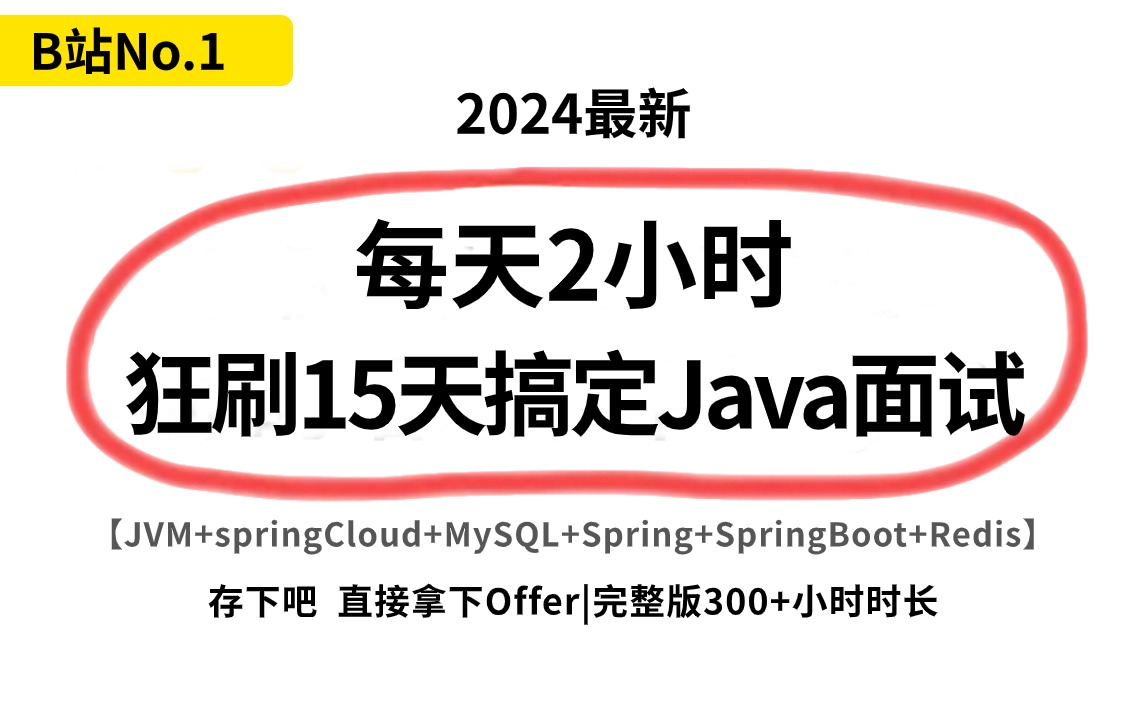 [图]2024年吃透Java面试高频知识点，挑战15天打卡上岸，带你面试少走99%的弯路|全套时长完整版300+小时（存下吧，附80W字面试宝典）