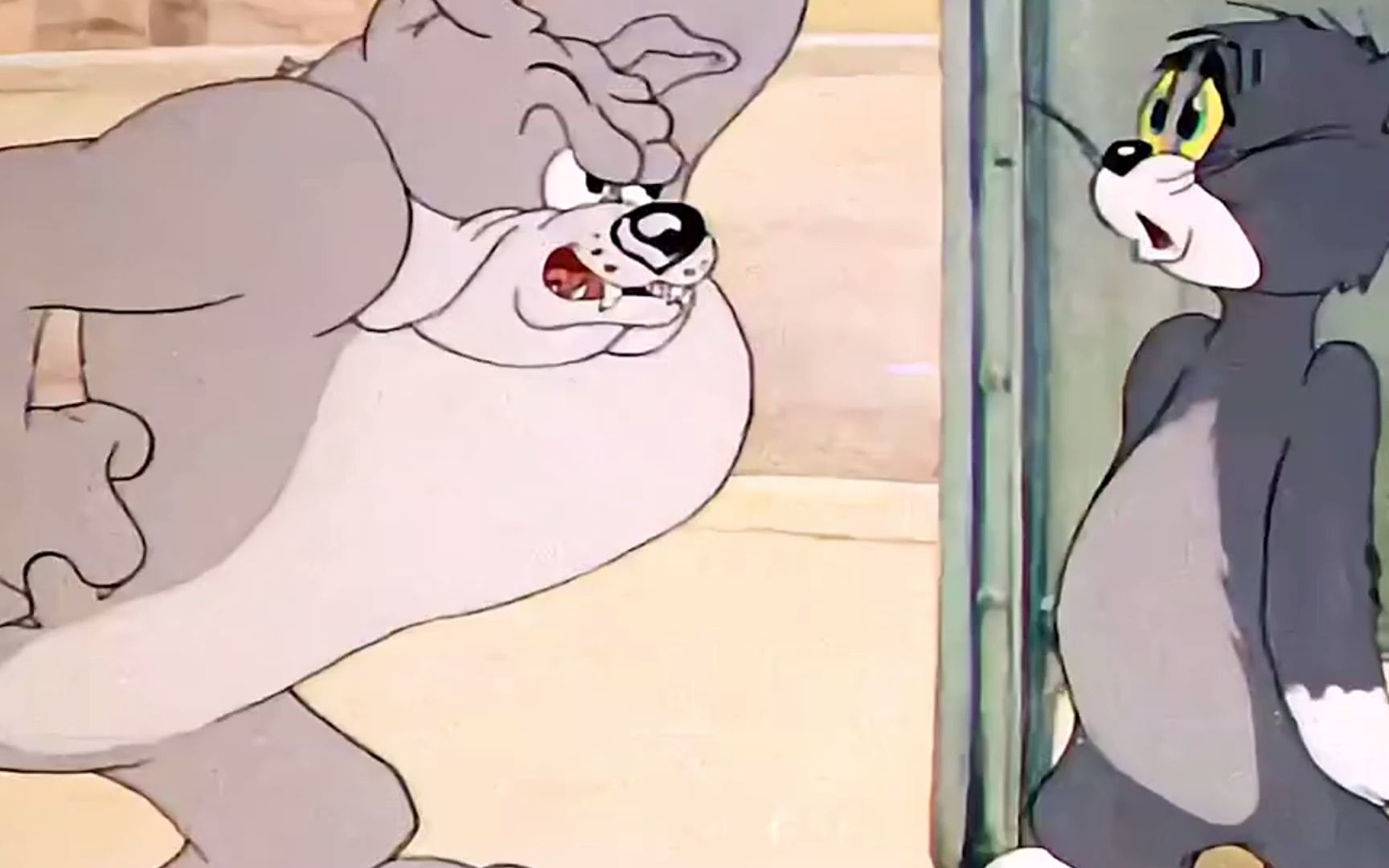 汤姆为了防止杰瑞吹口哨叫癞皮狗帮忙,用泡泡糖堵住了它的嘴!