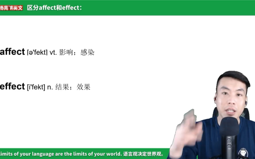 [图]杨亮讲单词 E323: 如何区分affect和effect？