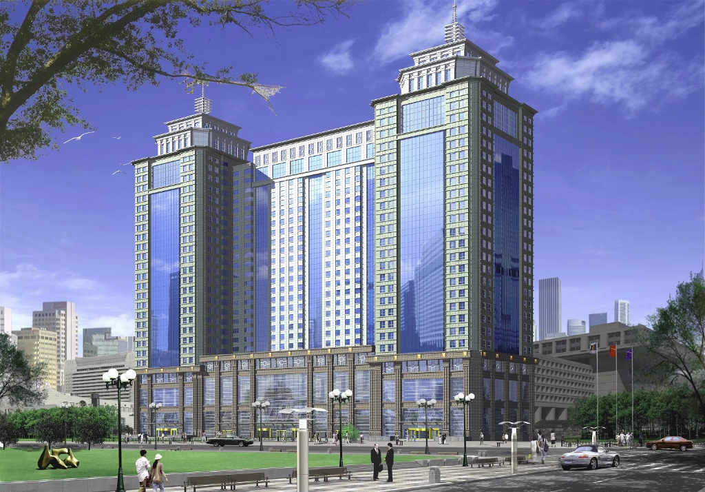 专业建筑外装饰效果图设计:沈阳市光达大厦.