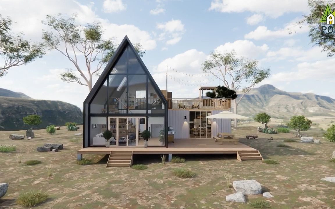 【poli container house design】极简现代小屋