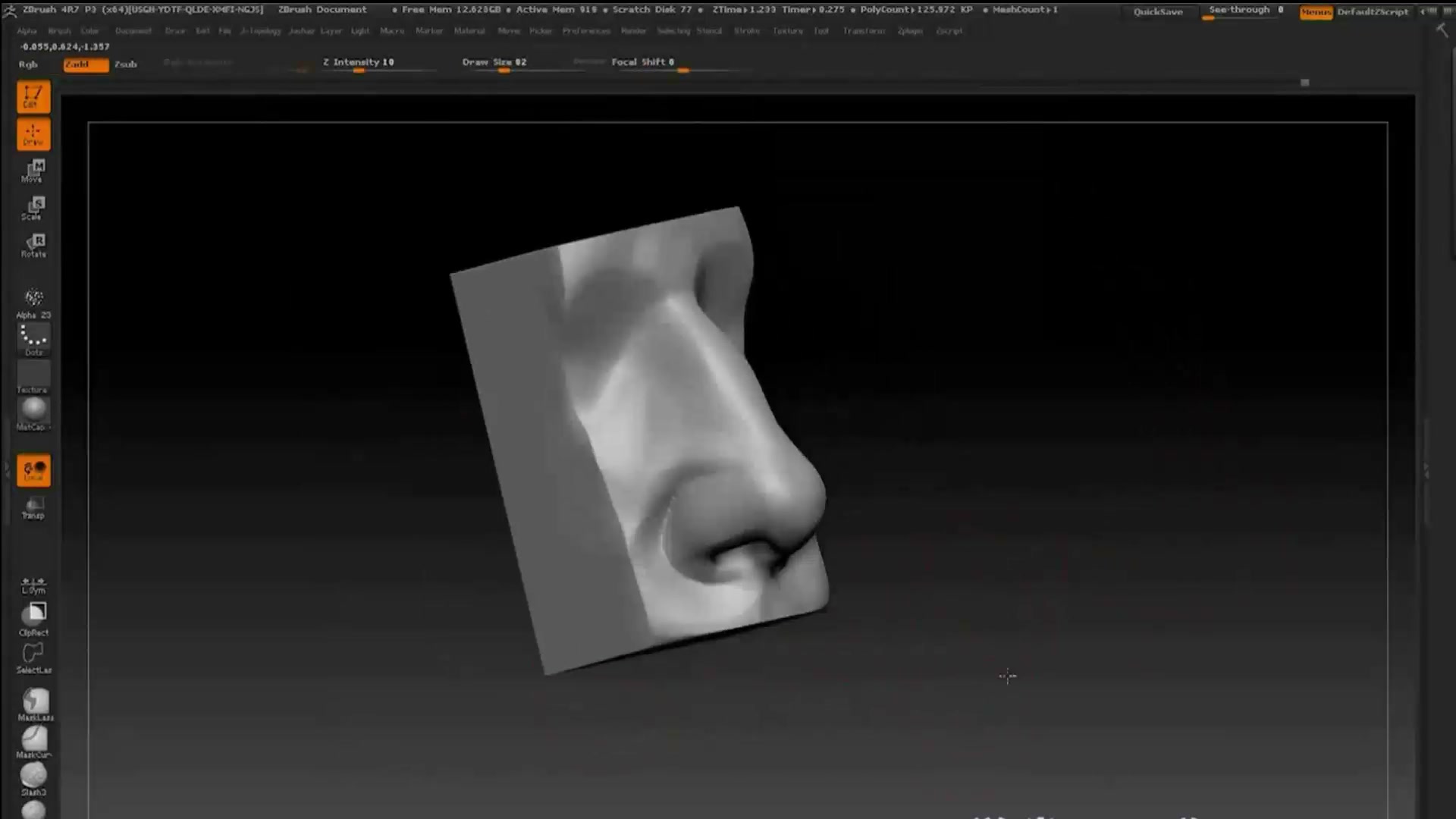 适用于24k纯萌新的zbrush建模教程-角色模型鼻子雕刻【2】