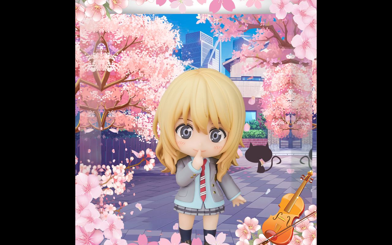 高透手办主题展示盒 适用于 gsas 粘土人 四月是你的谎言 宫园薰 q版