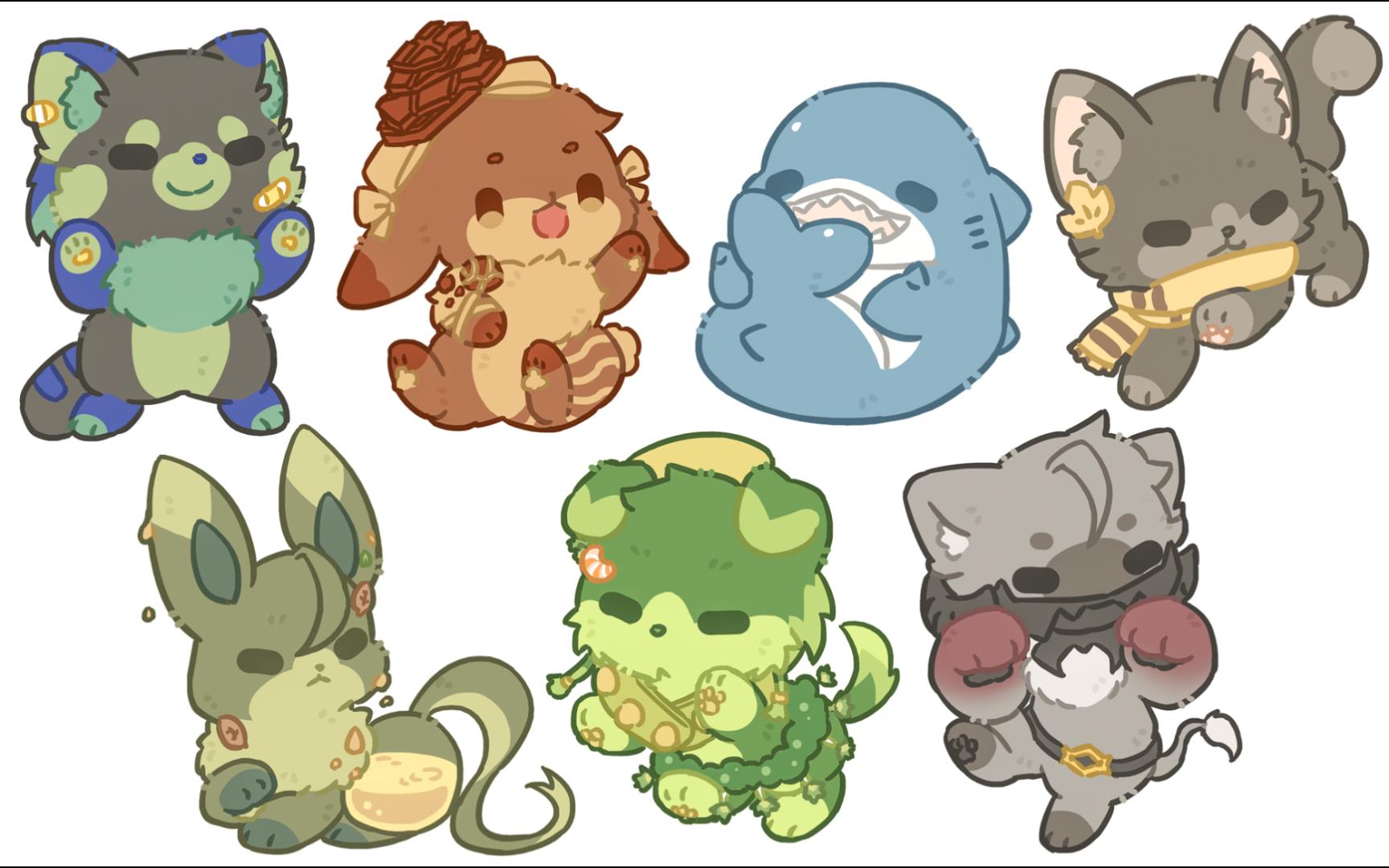 【绘画】一分钟让7个怨种oc变毛毛兽