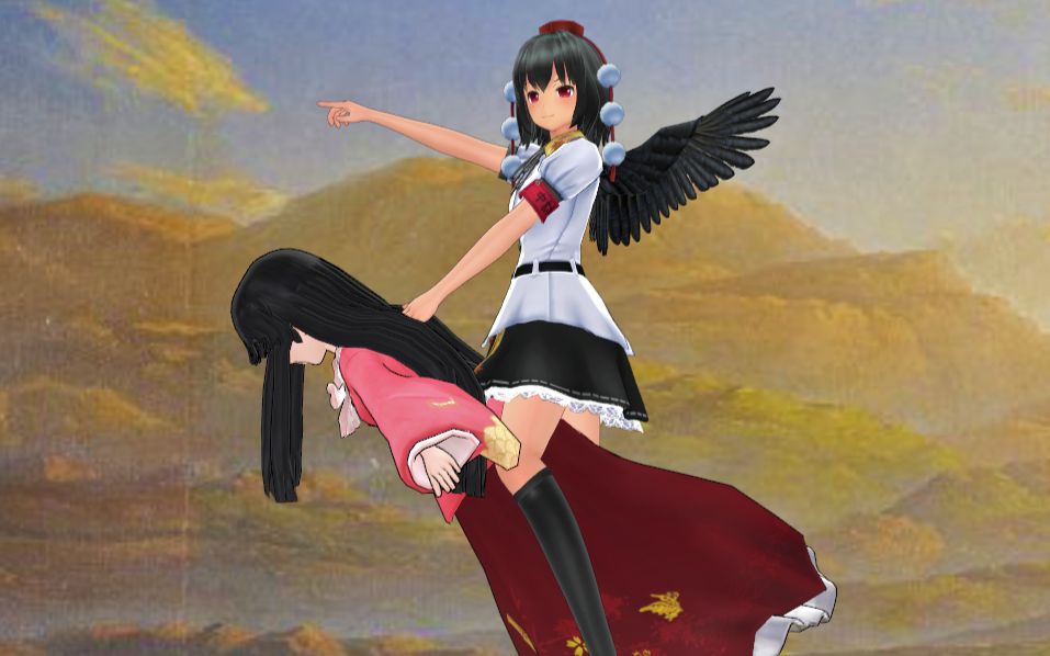 【东方mmd】乌鸦坐飞机(动作不还原)(剧情不还原)