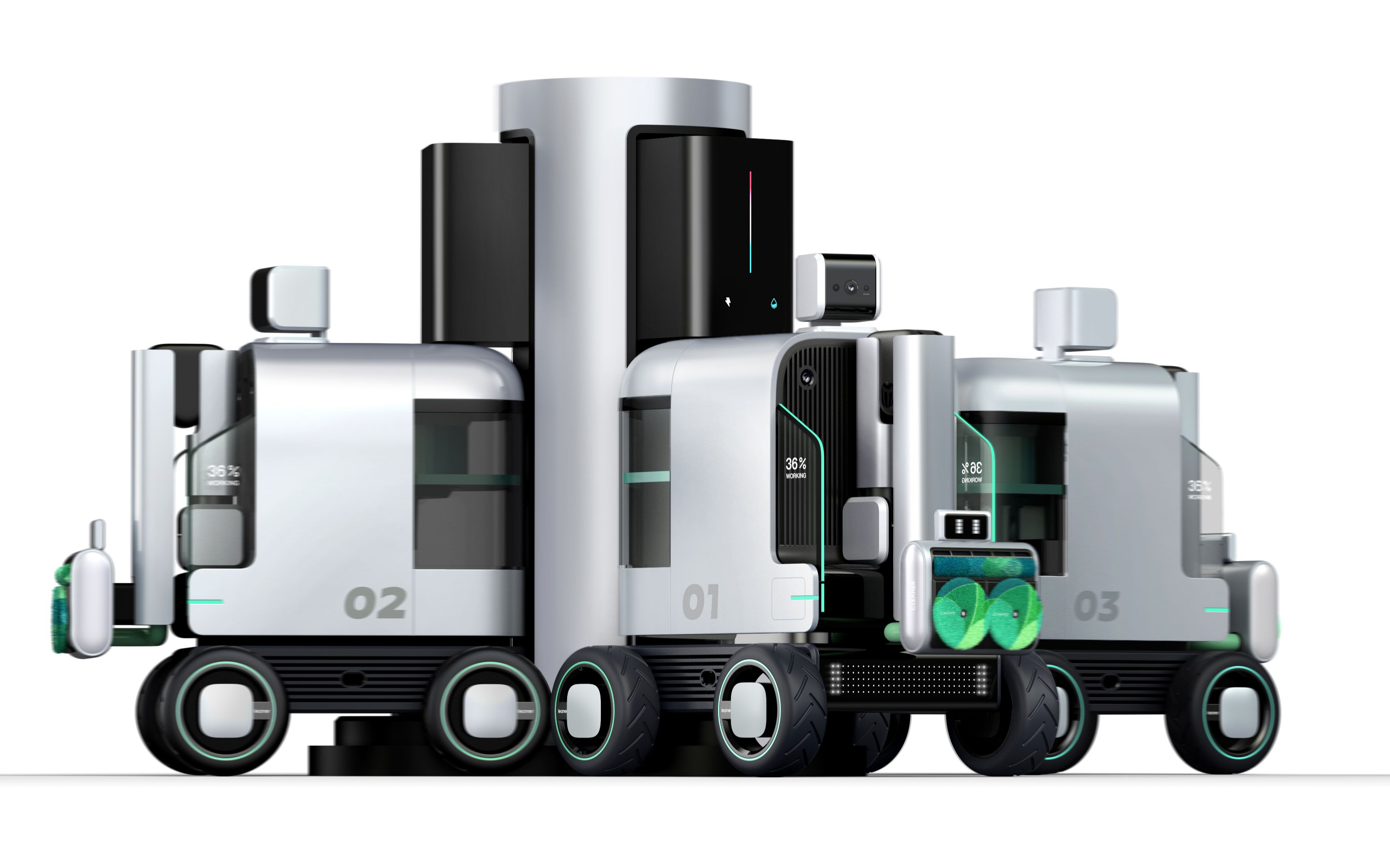 可持续清洁公共洗车机器人系统