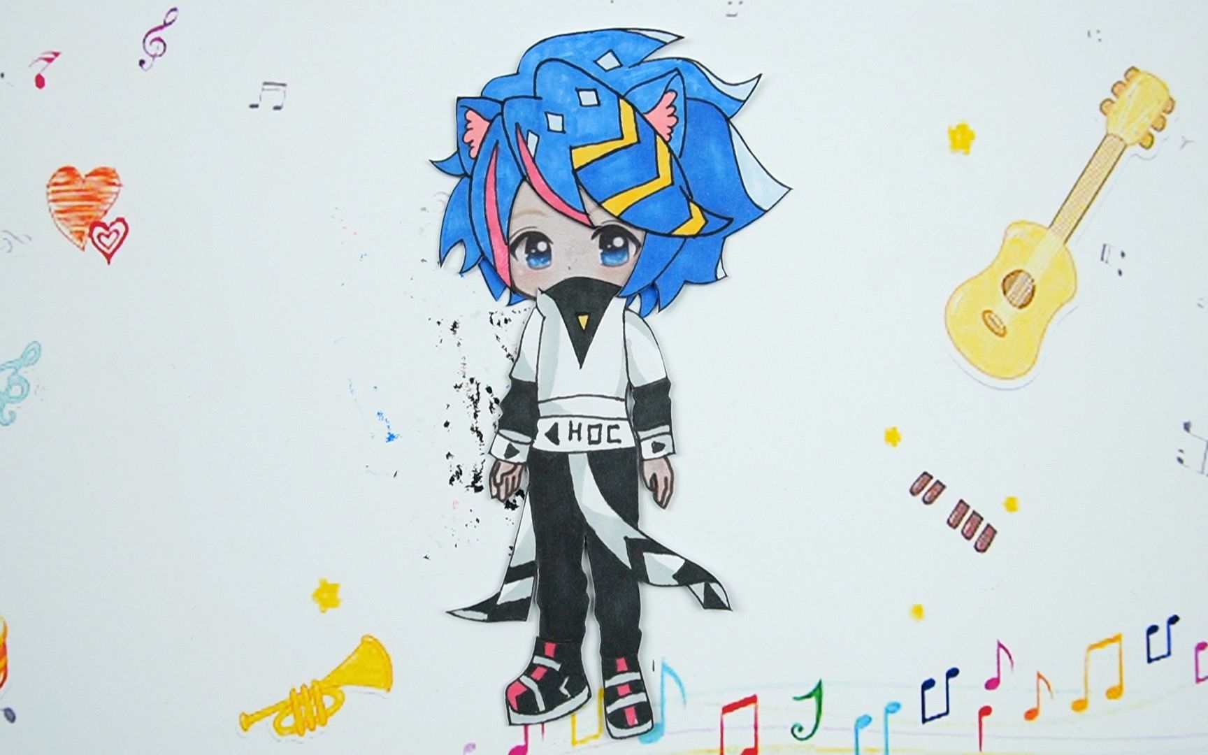 凹凸世界纸娃娃手工,卡通男孩神近耀_哔哩哔哩_bilibili