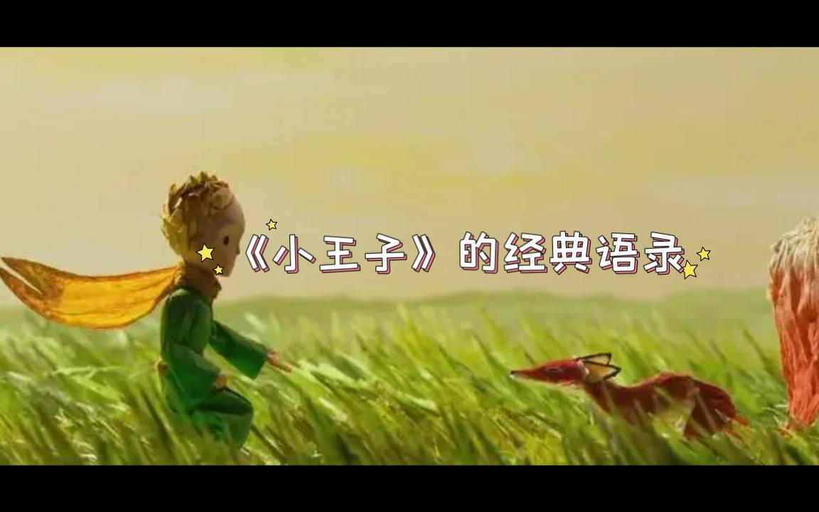 《小王子》的一些经典语录哔哩哔哩bilibili