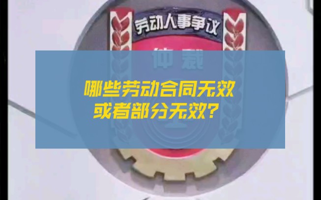 哪些劳动合同无效或者部分无效?哔哩哔哩bilibili