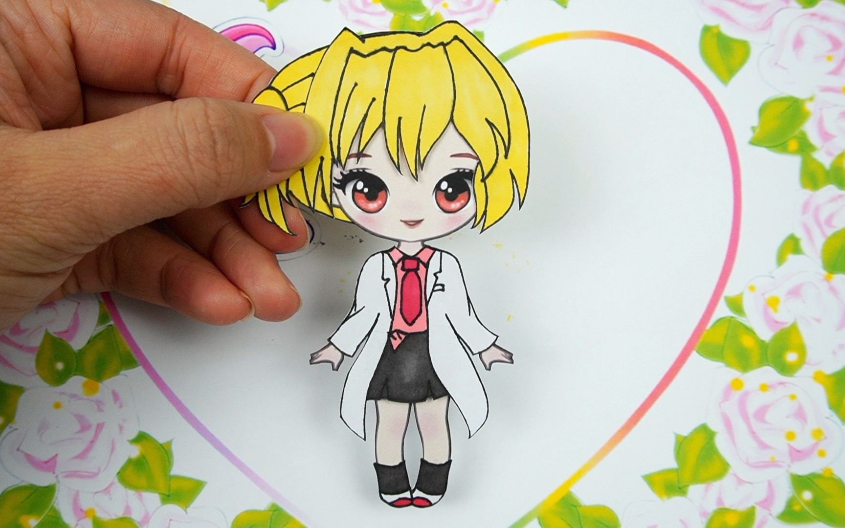 动漫幸运星纸娃娃,可爱的樱庭光手工手绘