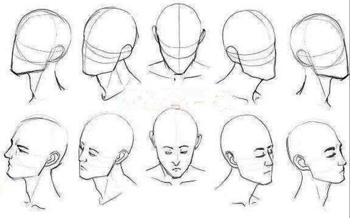各个角度的头部角度该怎么画专治透视20年轻轻松松教会你学不会我剁手