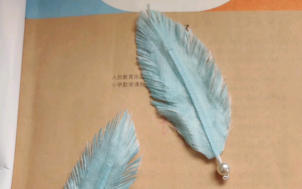 口罩羽毛书签 #手工 #口罩