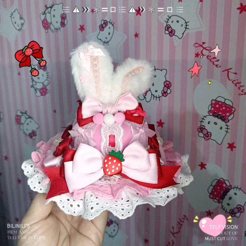 兔兔耳朵草莓蛋糕帽洛丽塔lolita甜美可爱帽子