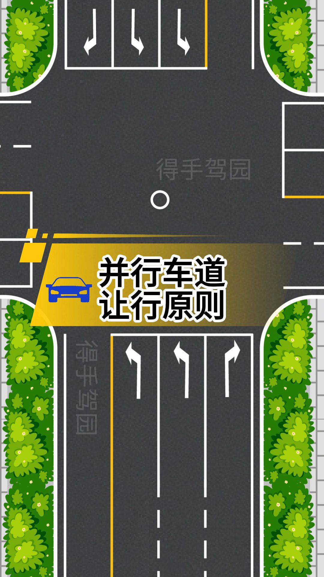 并行车道让行原则