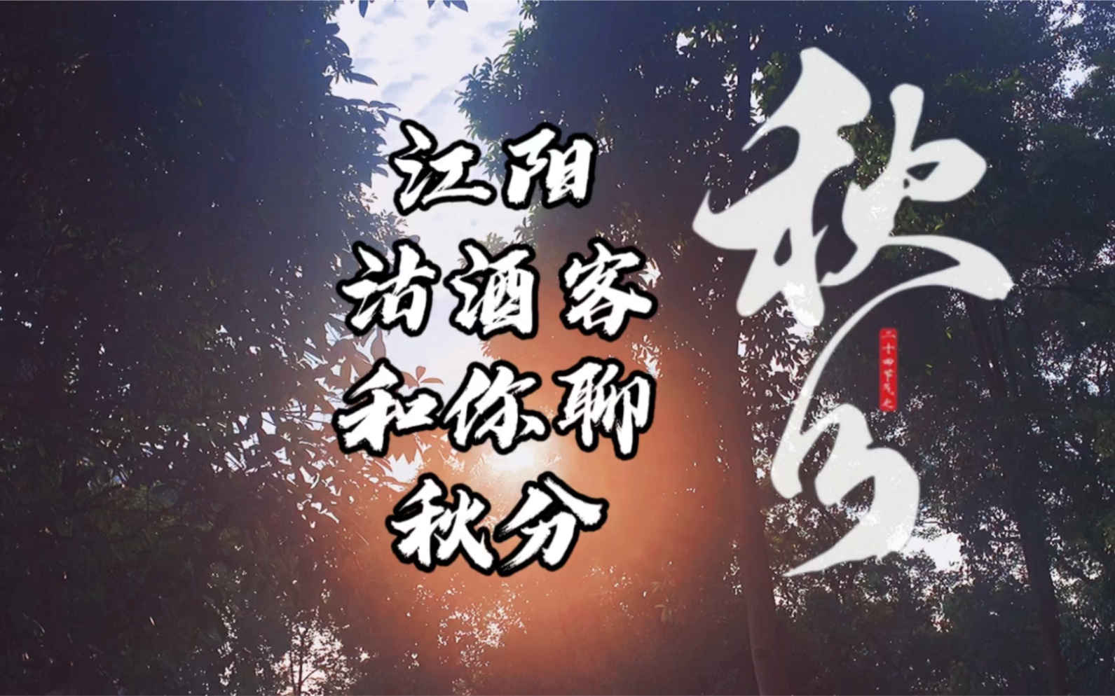 江阳沽酒客和你聊秋分,归龙应有雨,平分秋色在此日