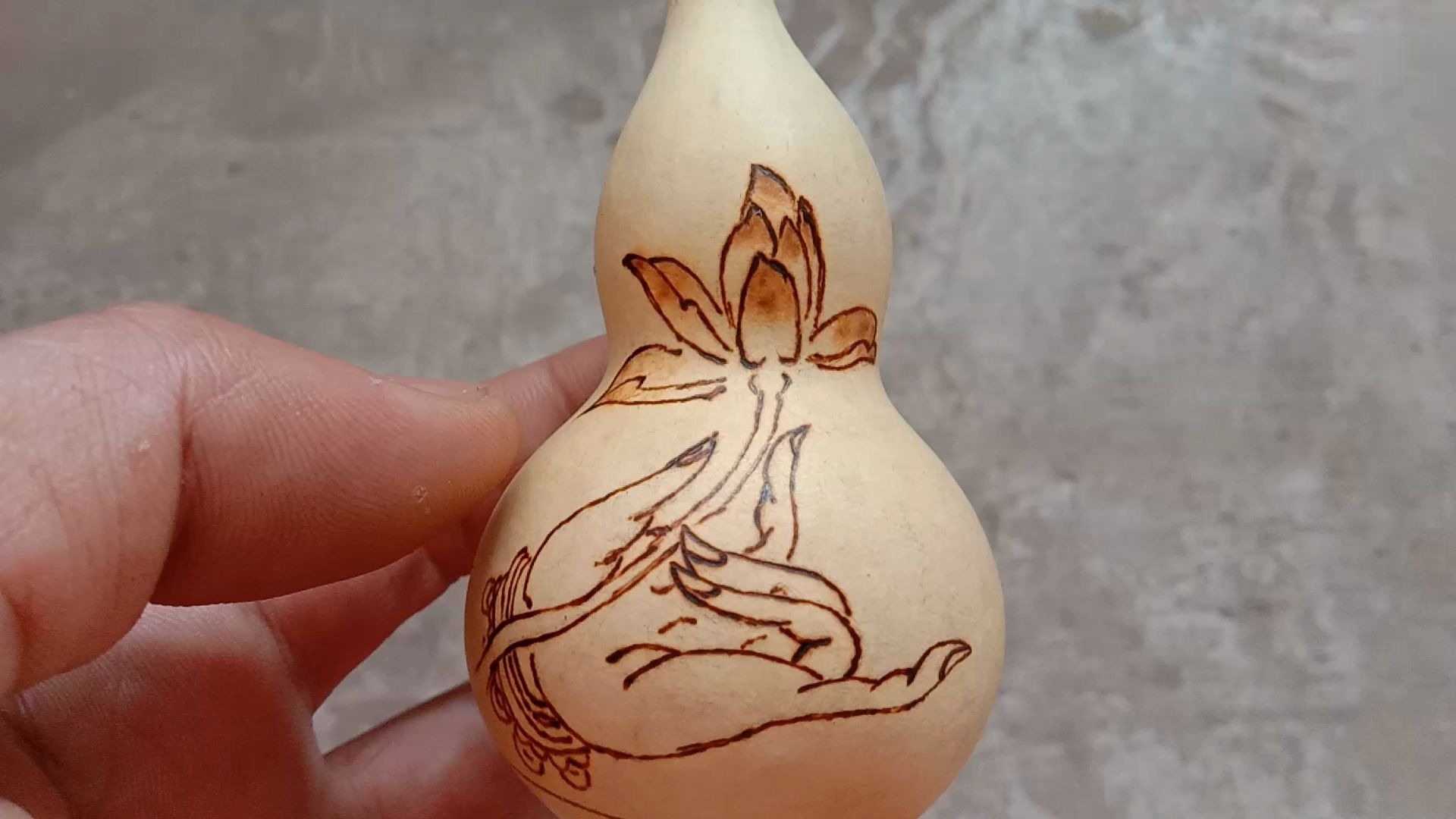 葫芦烙画【佛手莲花】_哔哩哔哩 (゜-゜)つロ 干杯~-bilibili