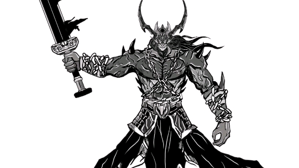 项羽,鬼王力.(无旗帜版(*07i`*))踢云乌骓的铁链也还没画.