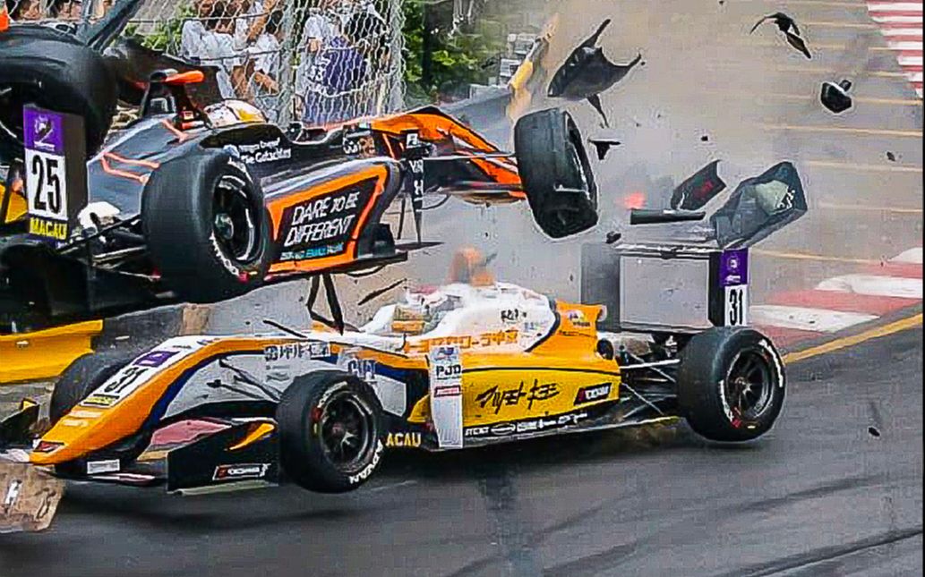 澳门gp f3方程式大赛猛烈车祸-2018-11-18
