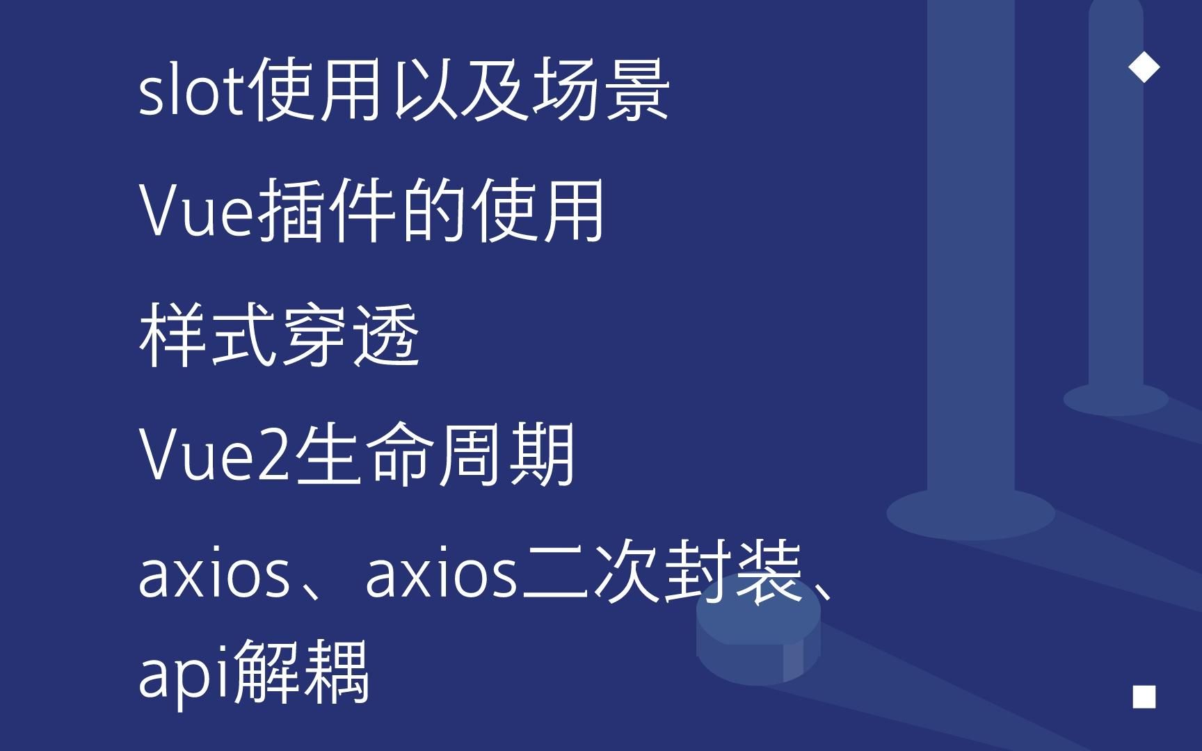 axios、axios二次封装、api解耦、slot使用以及场景、样式穿透、Vue2生命周期哔哩哔哩bilibili