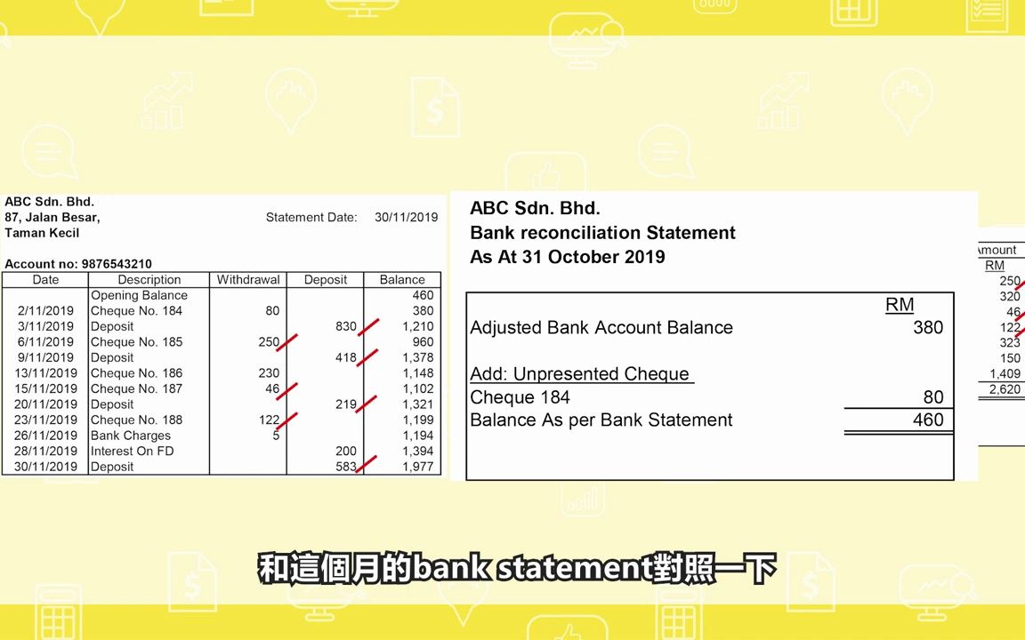 8计教7个步骤教会你做Bank Reconciliation Statement 银行余额调节表哔哩哔哩bilibili