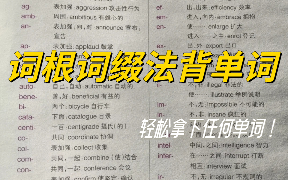 [图]如何快速背完单词？词根词缀记单词法！超好操作的2步让你成为词霸👍词汇量2万以后，我提炼出一个背单词永远不忘的方法|【一天200】单词怎么背最快？手把手教你